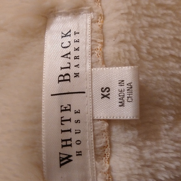 White House Black Market faux suede and fur cream jacket Sz XS - Picture 6 of 8